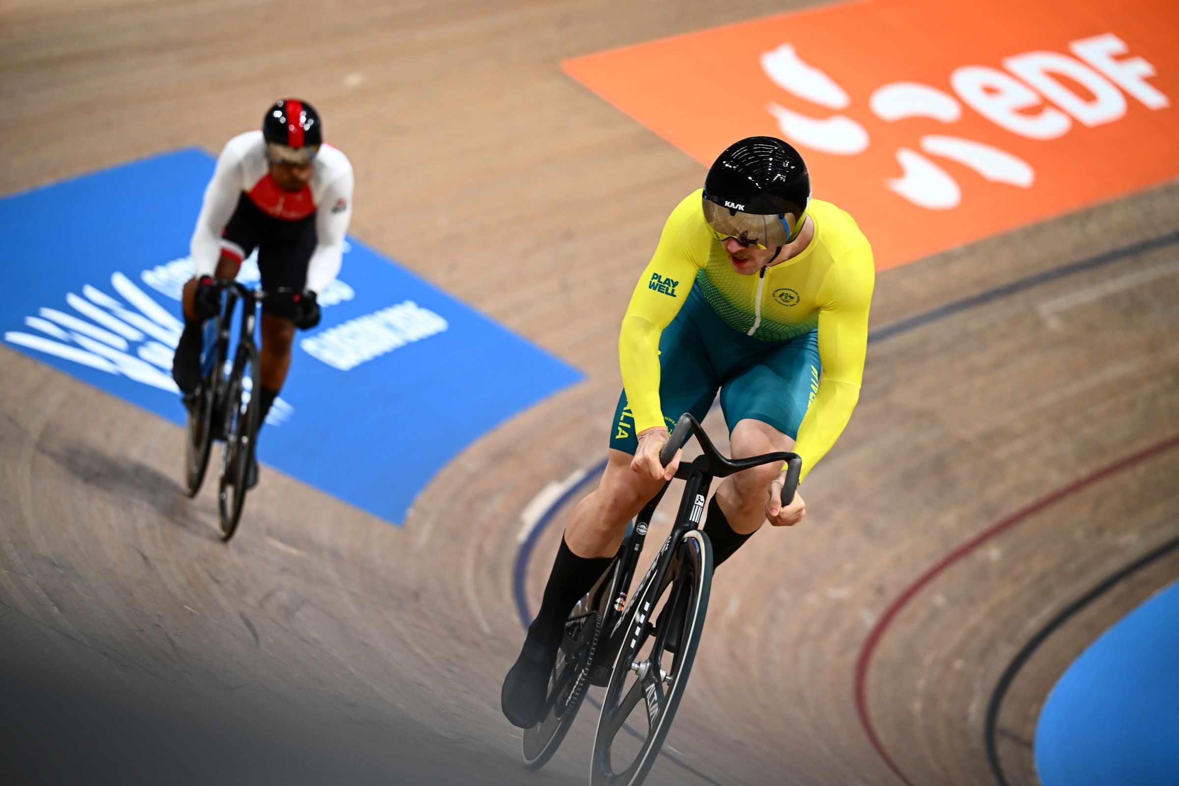 Leigh Hoffman of Australia racing in the men's sprint at the Glasgow 2026 Commonwealth Games.